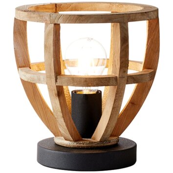 Brilliant MATRIX WOOD Table Lamp black, 1-light source