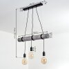 Canedo Pendant Light grey, black, 3-light sources