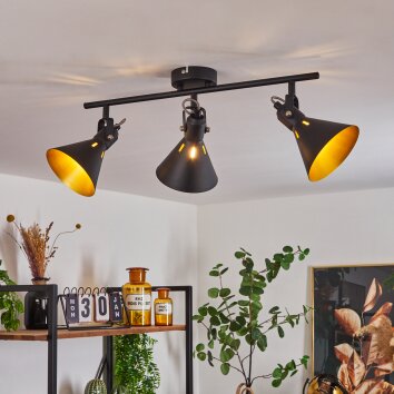 Upiano Ceiling Light chrome, black, 3-light sources