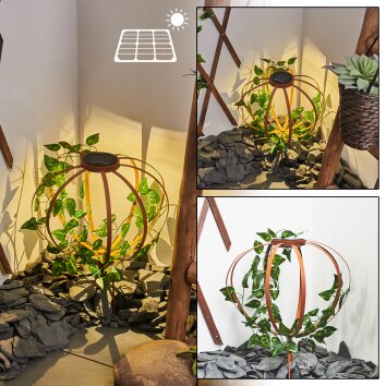 Yonkers Solar lights LED green, rust-coloured, 1-light source