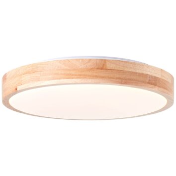Brilliant Slimline Ceiling Light LED Light wood, white, 1-light source