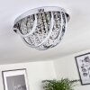 Toirano Ceiling Light LED chrome, Glittering, silver, white, 2-light sources, Remote control, Colour changer