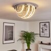 Toirano Ceiling Light LED chrome, Glittering, silver, white, 2-light sources, Remote control, Colour changer