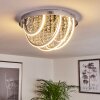 Toirano Ceiling Light LED chrome, Glittering, silver, white, 2-light sources, Remote control, Colour changer