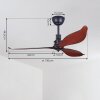 Torgnes ceiling fan brown, Wood like finish, black, Remote control