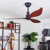 Torgnes ceiling fan brown, Wood like finish, black, Remote control
