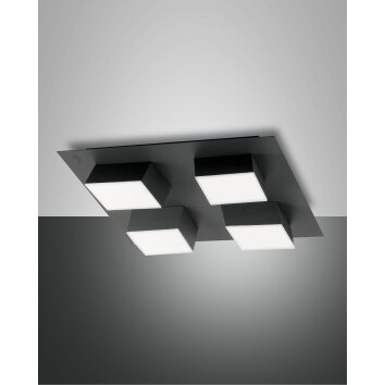 Fabas Luce Lucas Ceiling Light LED anthracite, 4-light sources