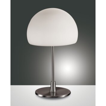 Fabas Luce Gaia big Table lamp matt nickel, 1-light source