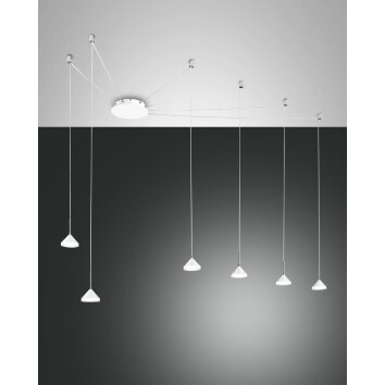 Fabas Luce Isabella Pendant Light LED chrome, white, 1-light source