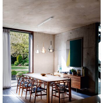 Fabas Luce Lila Pendant Light amber, grey, 3-light sources