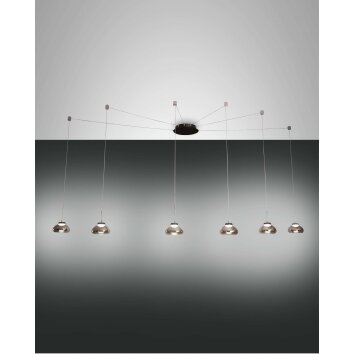 Fabas Luce Arabella Pendant Light LED black, 6-light sources