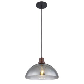 Globo SALSA Pendant Light Dark wood, black, 1-light source