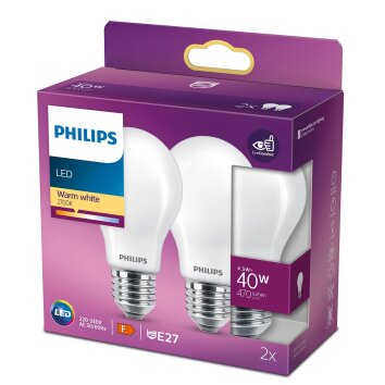 Philips 2x LED E27 4,5 Watt 2700 Kelvin 470 Lumen