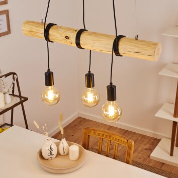 Canedo Pendant Light Ecru, black, 3-light sources