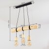Canedo Pendant Light Ecru, black, 3-light sources