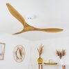 Follseland ceiling fan light brown, Wood like finish, white, Remote control