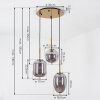 Verbania Pendant Light brass, 3-light sources