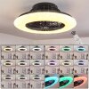 Pireaus ceiling fan LED black, 1-light source, Remote control, Colour changer