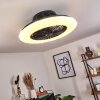 Pireaus ceiling fan LED black, 1-light source, Remote control, Colour changer