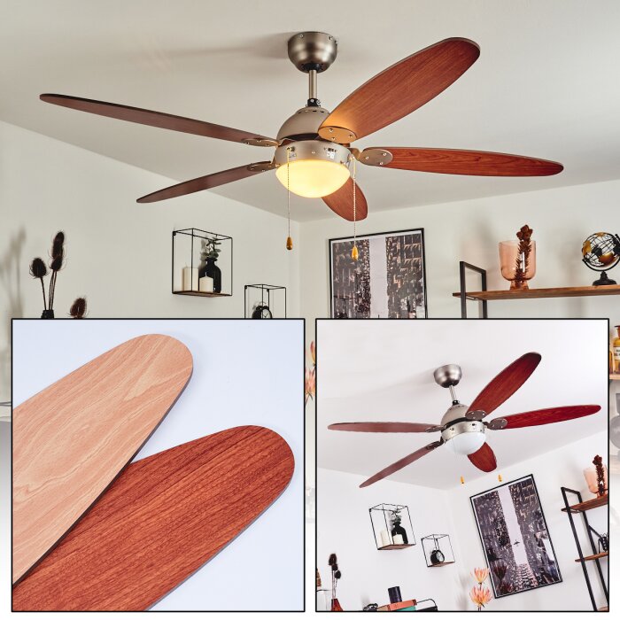 Gyllan ceiling fan matt nickel, 1-light source