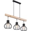 Globo CLASTRA Pendant Light Light wood, black, 3-light sources