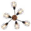 Globo WILLA Ceiling Light Dark wood, black, 6-light sources