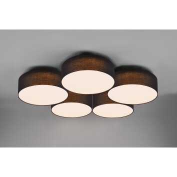 Trio Lugano Ceiling Light LED black, 1-light source