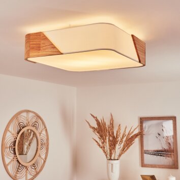 MJELSTAD Ceiling Light brown, white, 2-light sources