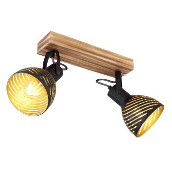 Globo LENNA Ceiling Light Dark wood, black, 2-light sources