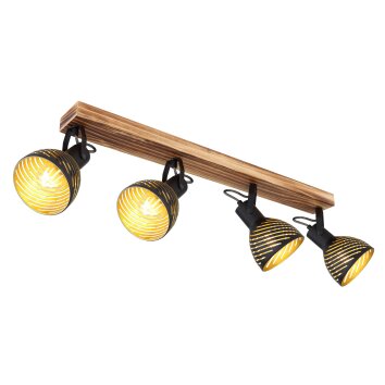 Globo LENNA Ceiling Light Dark wood, black, 4-light sources