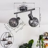 STAVIK Ceiling Light black, silver, 2-light sources