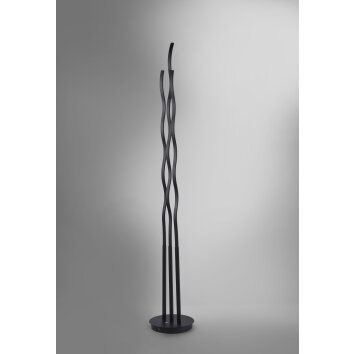 Leuchten-Direkt WAVE Floor Lamp LED black, 3-light sources, Remote control