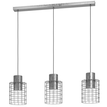 Eglo-Leuchten MILLIGAN Pendant Light galvanized, white, 3-light sources