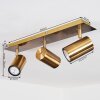 ZUOZ Ceiling Light antique brass, 3-light sources