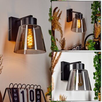 ANGELSHAUG Wall Light black, 1-light source