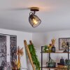 HAKVAAG Ceiling Light Dark wood, black, 1-light source