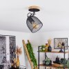 HAKVAAG Ceiling Light Dark wood, black, 1-light source