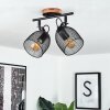HAKVAAG Ceiling Light Dark wood, black, 2-light sources