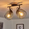 HAKVAAG Ceiling Light Dark wood, black, 2-light sources