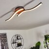 ODDA Ceiling Light LED Wood like finish, black, 2-light sources