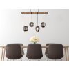 Globo BLACKY Pendant Light Dark wood, black, 4-light sources