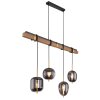 Globo BLACKY Pendant Light Dark wood, black, 4-light sources