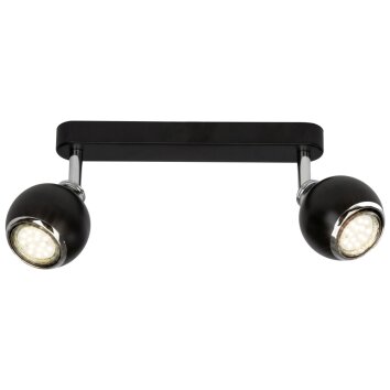 Brilliant INA spotlight LED chrome, black, 2-light sources