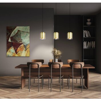 Eglo-Leuchten LAGUNITAS Pendant Light gold, brass, black, 3-light sources