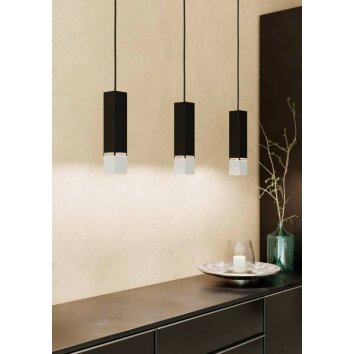 Eglo-Leuchten BUTRANO Pendant Light LED black, silver, 3-light sources