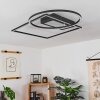 LOFTHEIM Ceiling Light LED chrome, black, white, 1-light source, Remote control