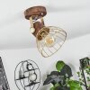 GRUNNFJORD Ceiling Light gold, Dark wood, 1-light source