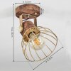 GRUNNFJORD Ceiling Light gold, Dark wood, 1-light source