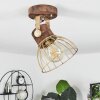GRUNNFJORD Ceiling Light gold, Dark wood, 1-light source