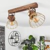 GRUNNFJORD Ceiling Light gold, Dark wood, 2-light sources